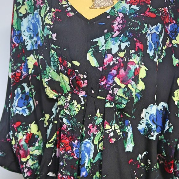 Anthropologie Maeve Floral Batwing Mini Dress Small - Picture 8 of 13